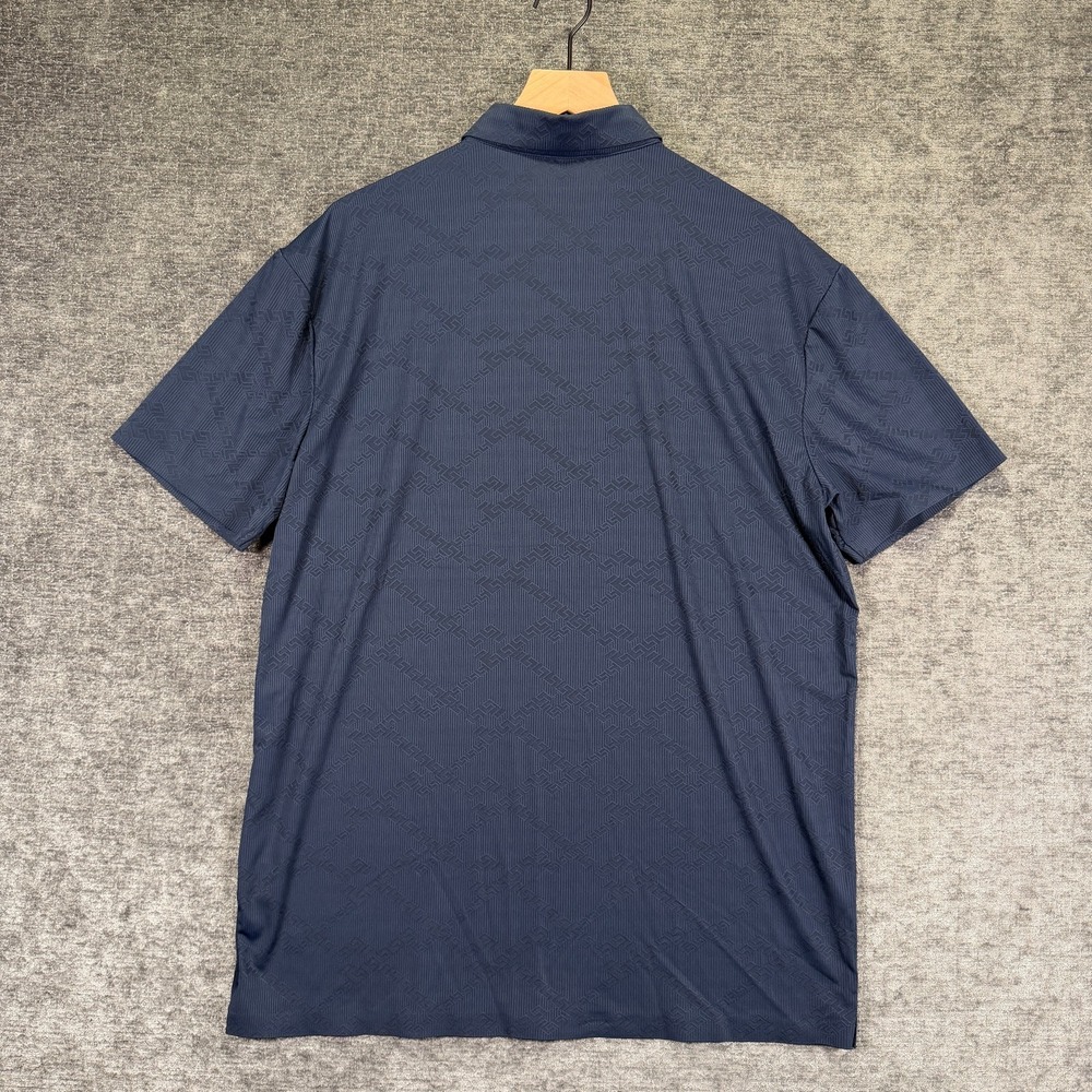 Pavini Polo Shirt Geometric Pattern Navy Short Sleeve XL - Picture 6 of 8